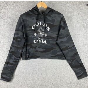 Gold’s Gym Cropped Hoodie Camo Size XS Women’s Ladies Lift Gym Train EUC
